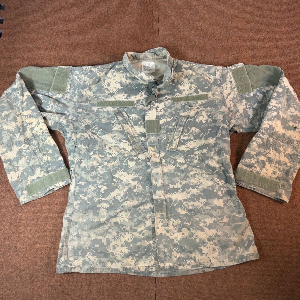 US Army ACU Digital Camo Combat Shirt Jacket Medium Long UCP Military ACU Coat
